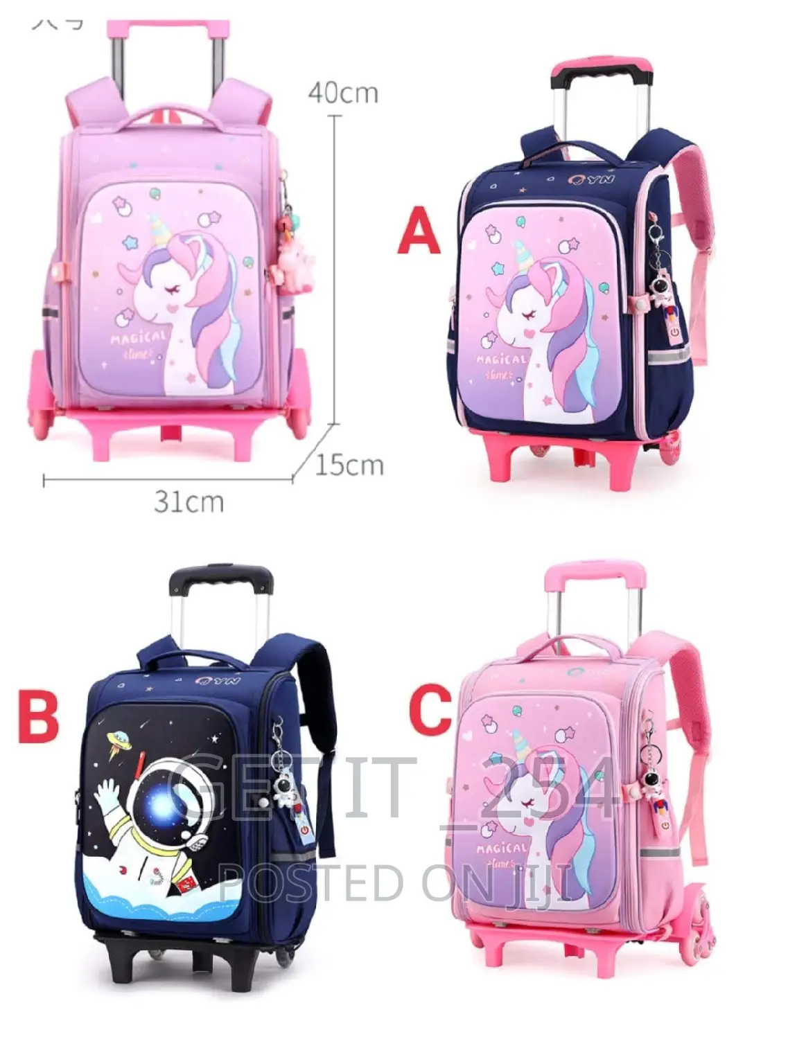 Rolling Trolley School Bag High Capacity School Bag