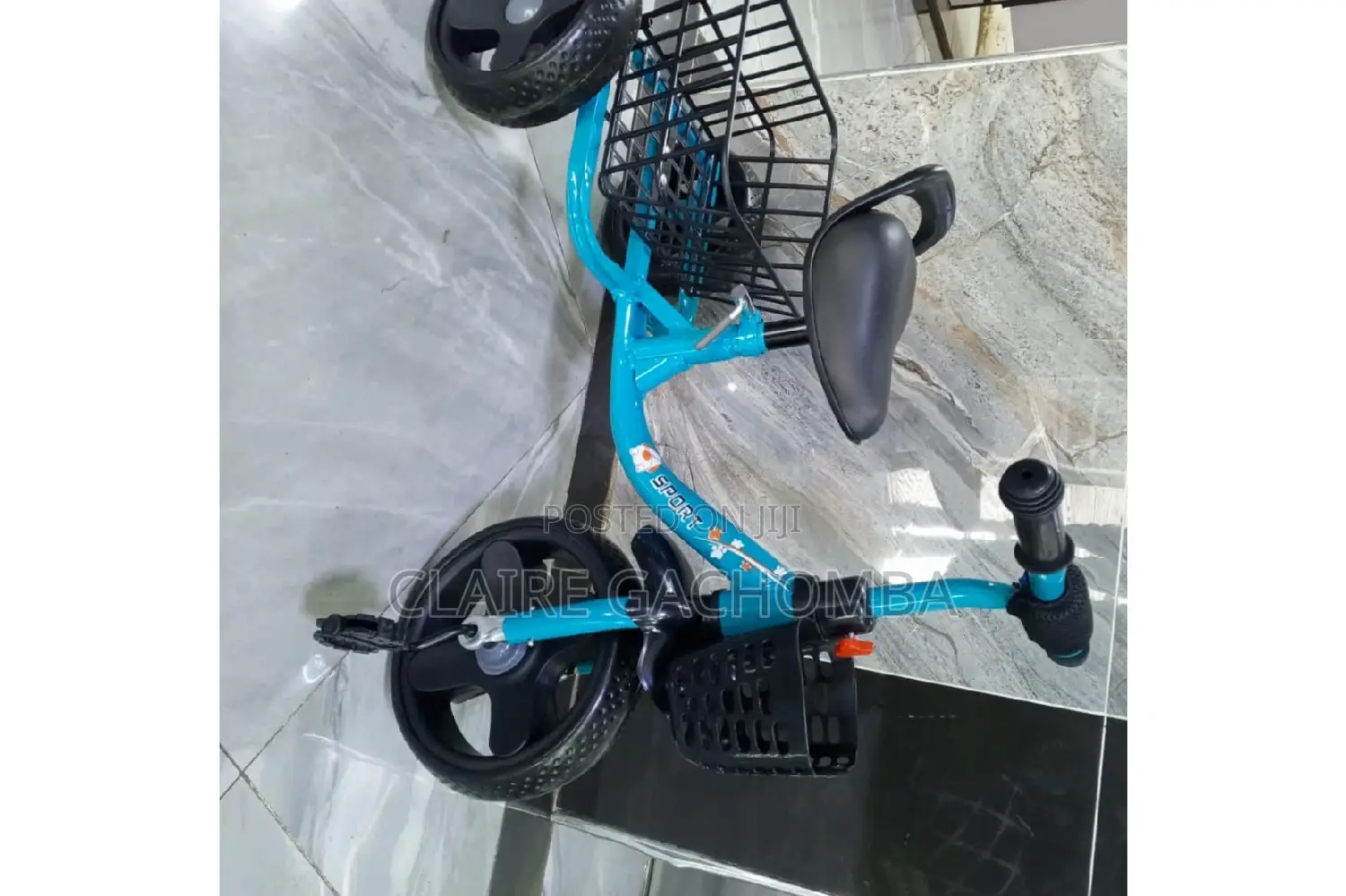 Blue Baby Tricycle With Carrier