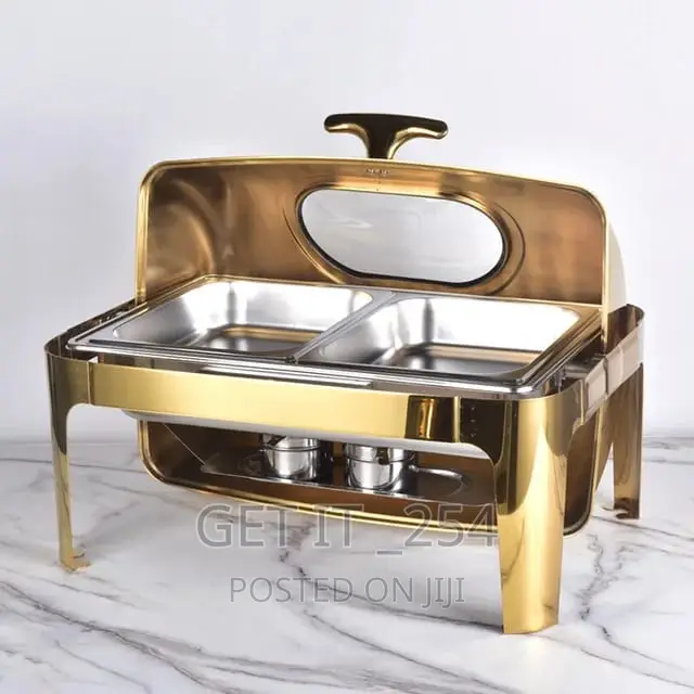 *9ltr Rectangular Golden Chaffing Dish