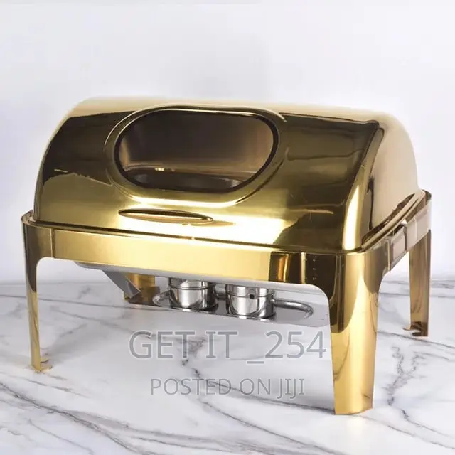 *9ltr Rectangular Golden Chaffing Dish