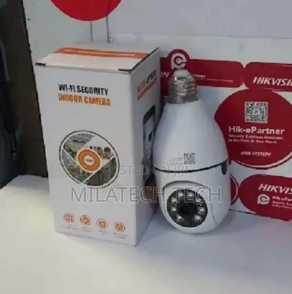 Wireless Wifi Light Bulb Camera, 360 Degree Bulb Security