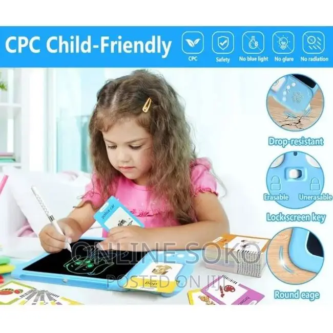 2in1 Kids LCD Writing Drawing Tablet With Talking Flash Card