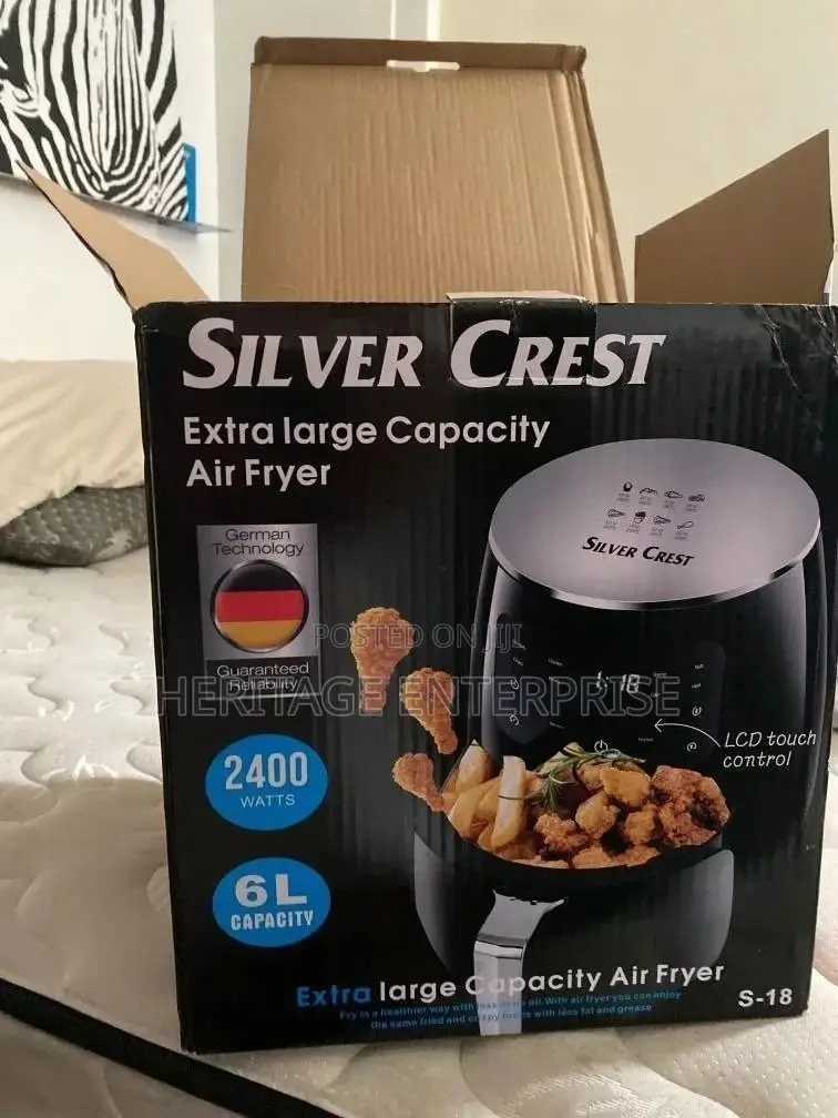 Airfryer 6.0L Extra Silver Crest Air Fryer Black.