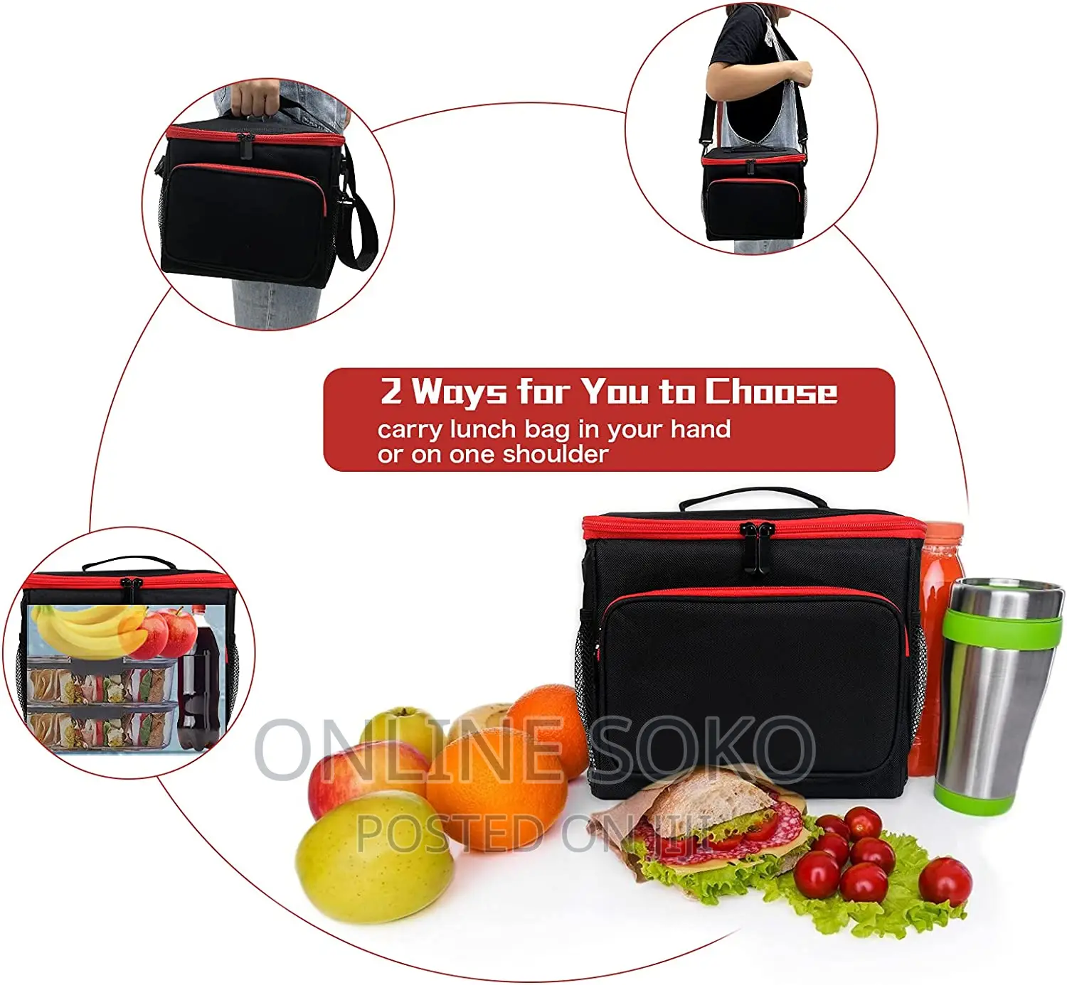 Men Women Portable Thermal Insulated Cooler Food Lunch Bags