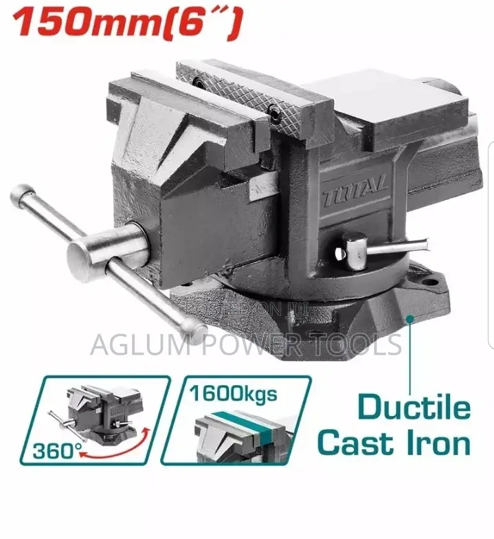 Bench Vice Turns 360° Ductile Cast Iron 6 Inch.