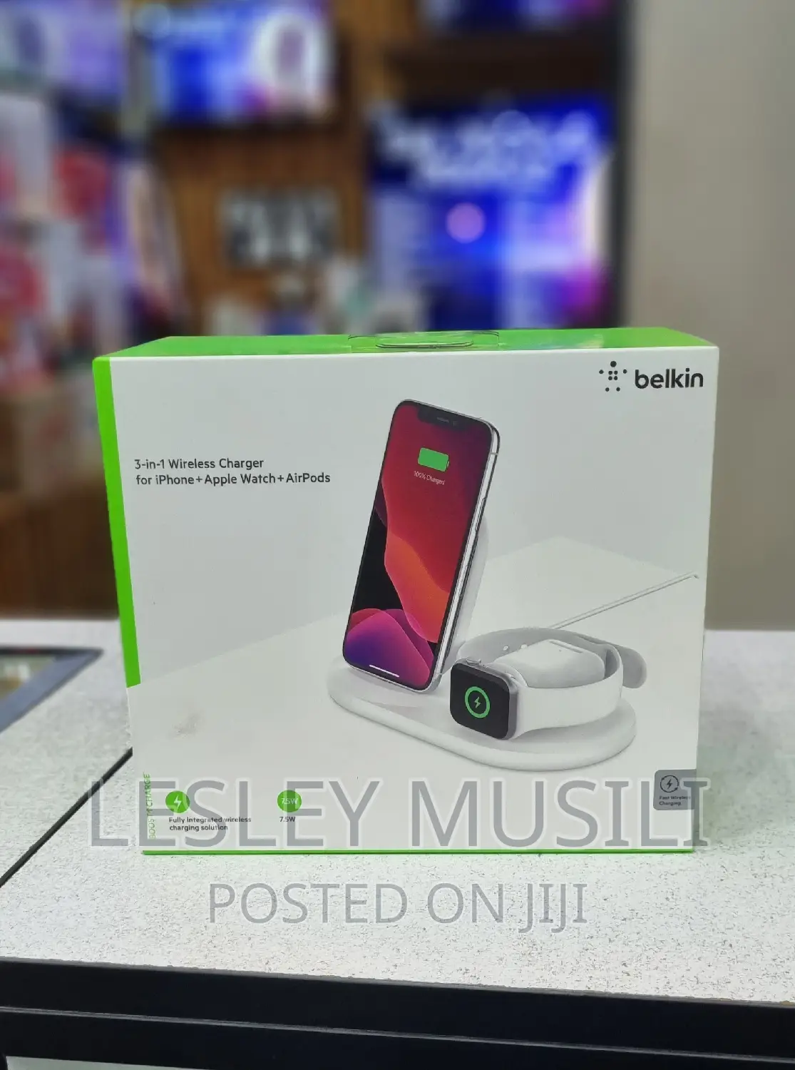 Belkin 3-in-1 Wireless Charger - Fast Charging Stand 7.5W