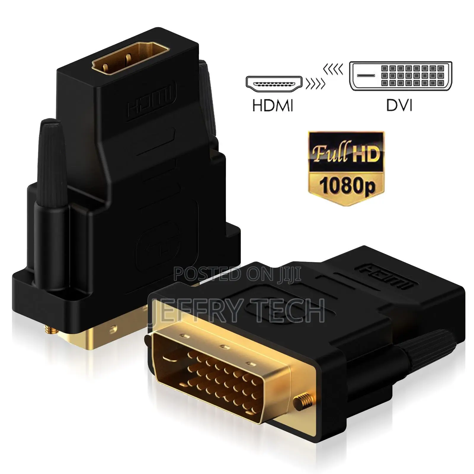 [Bi-Direction] 1080P Gold Plated HDMI to DVI Adapter Convert