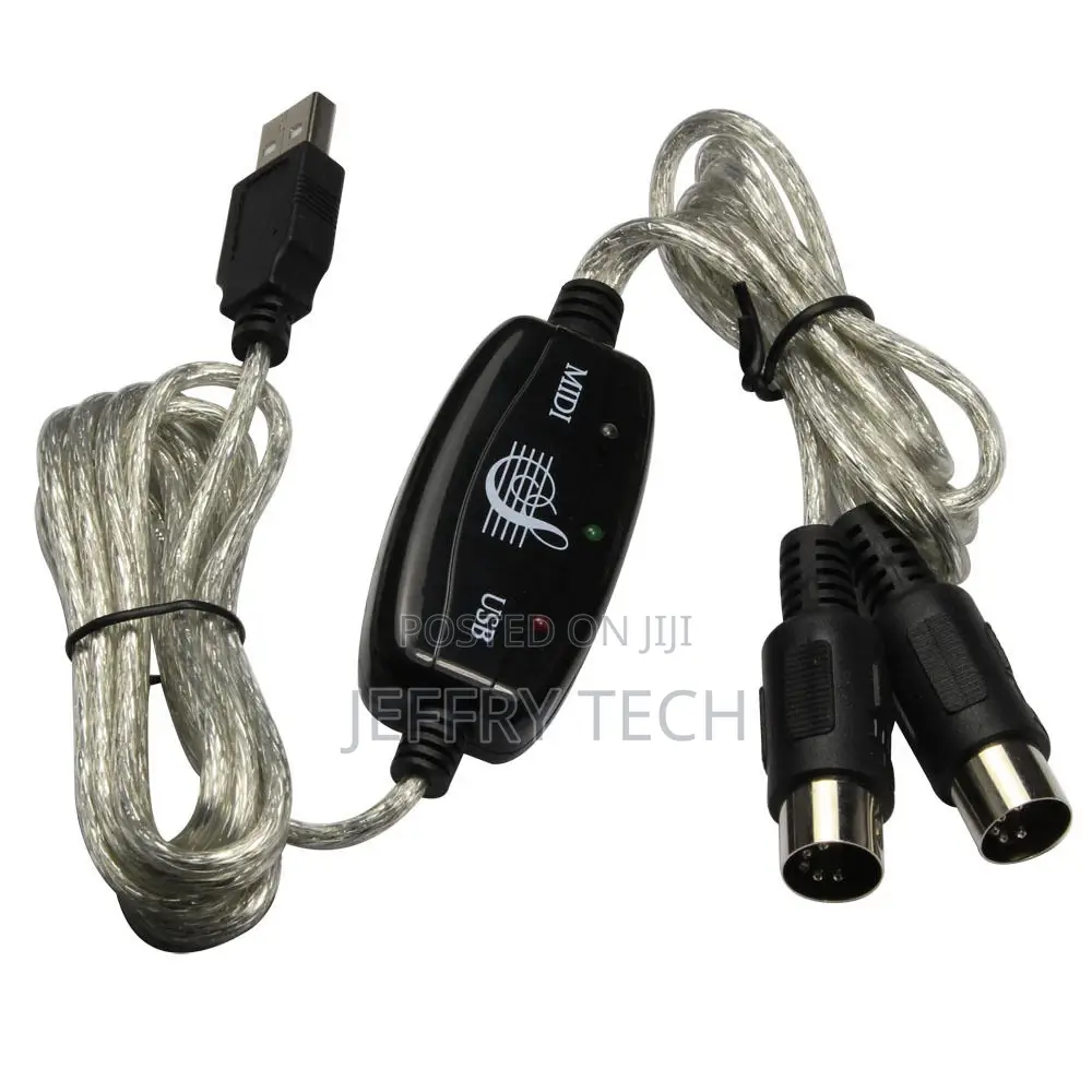 MIDI USB Interface Cable Line Converter PC to Music Keyboard