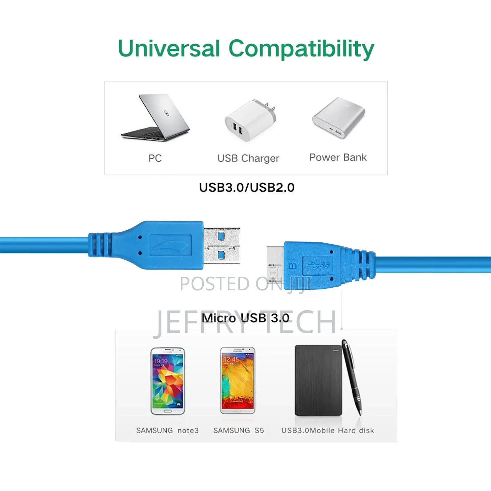 1.8M USB 3.0 Type a Male to Micro B Male Data Cable Lead Sup