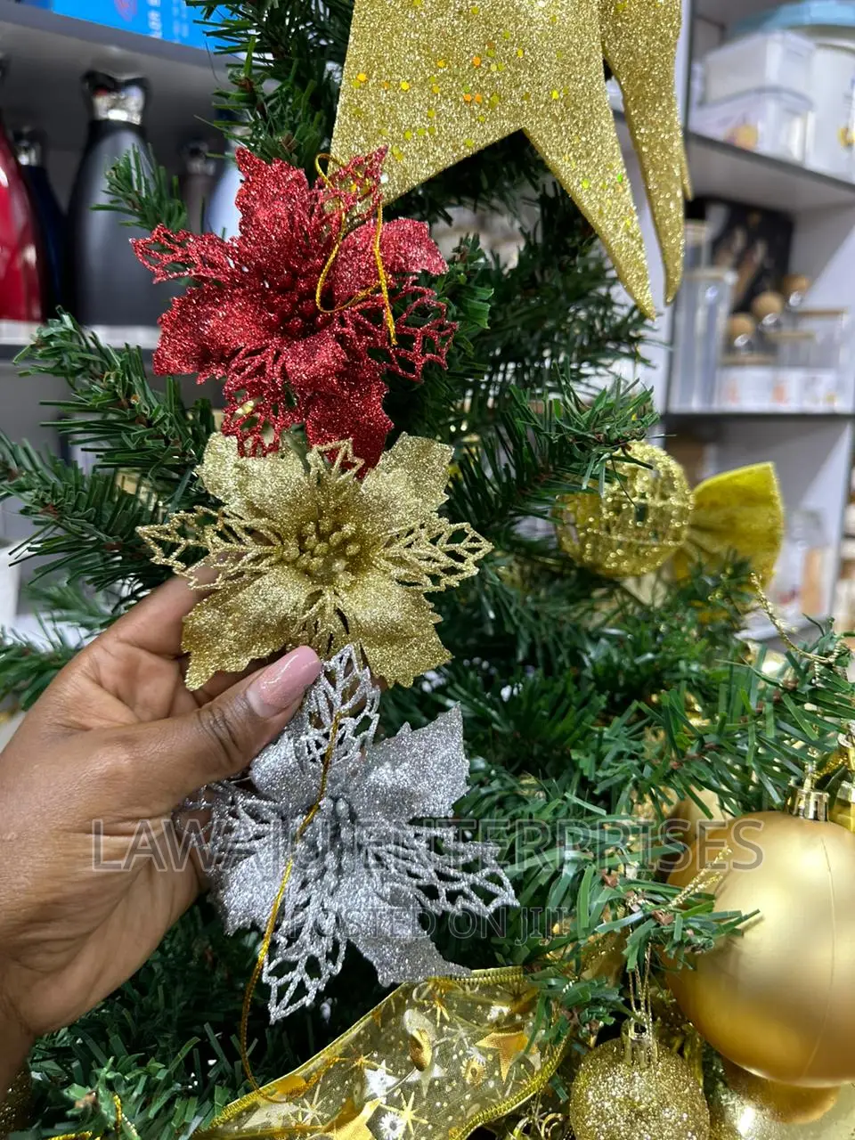 Christmas Tree Flower Decoration - 3pcs