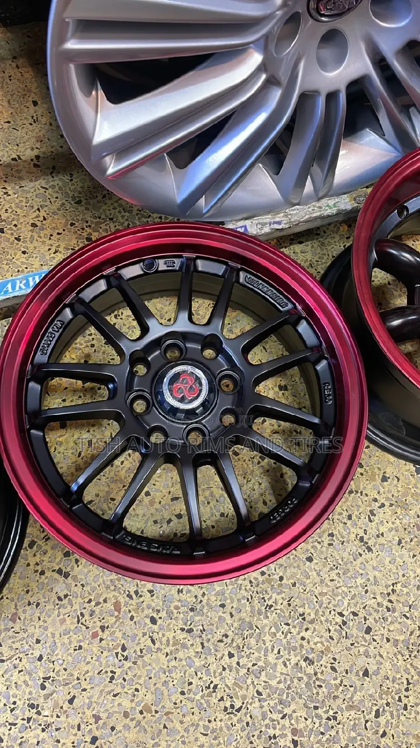 Offset Rims Black Red 14 Inch