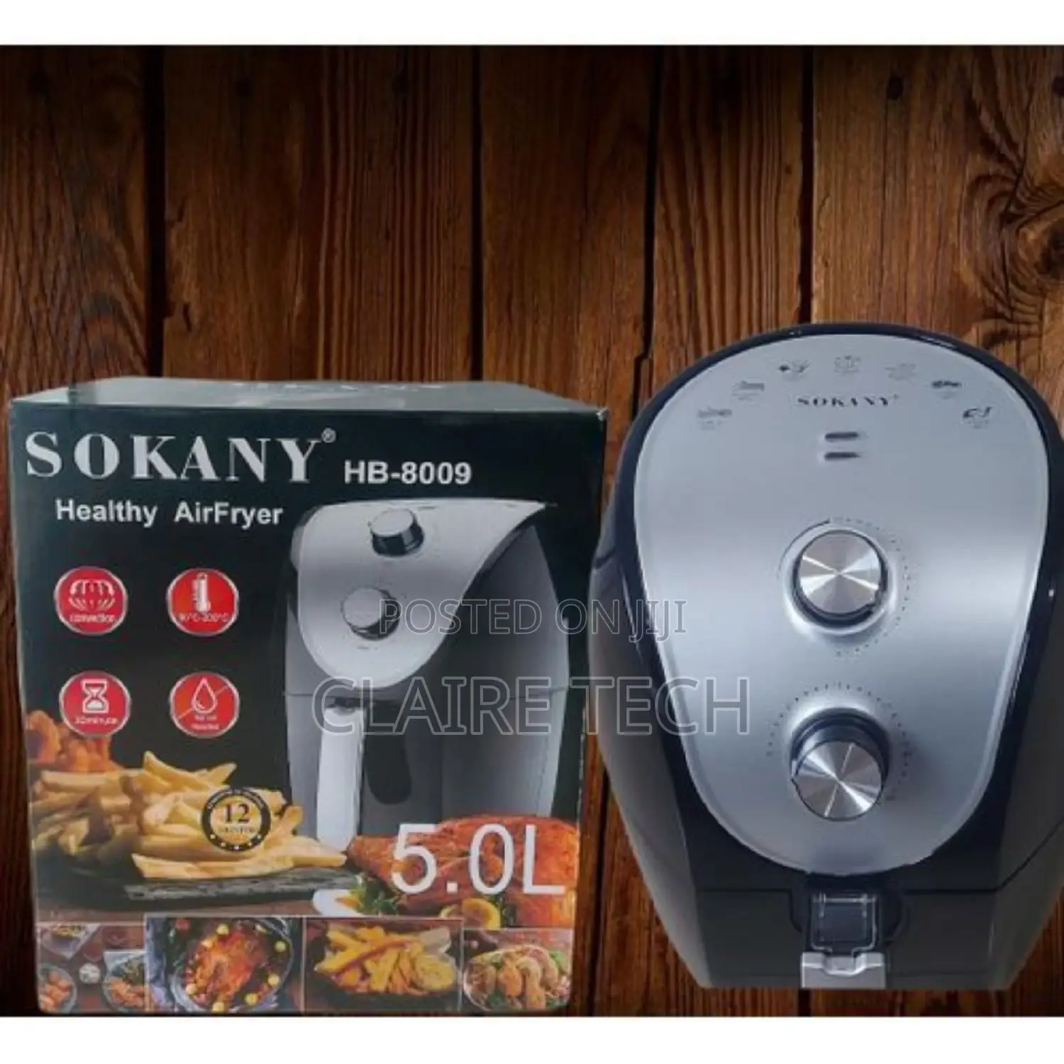 Sokany Electric Air Fryer Oil Free Fryer 5litre