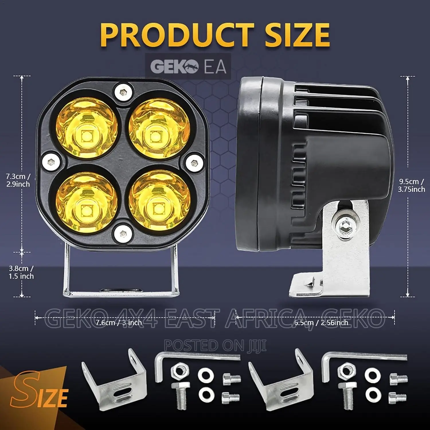 Offroad 3 Inch 80 Watts Spot Fog Pods Yellow Beams