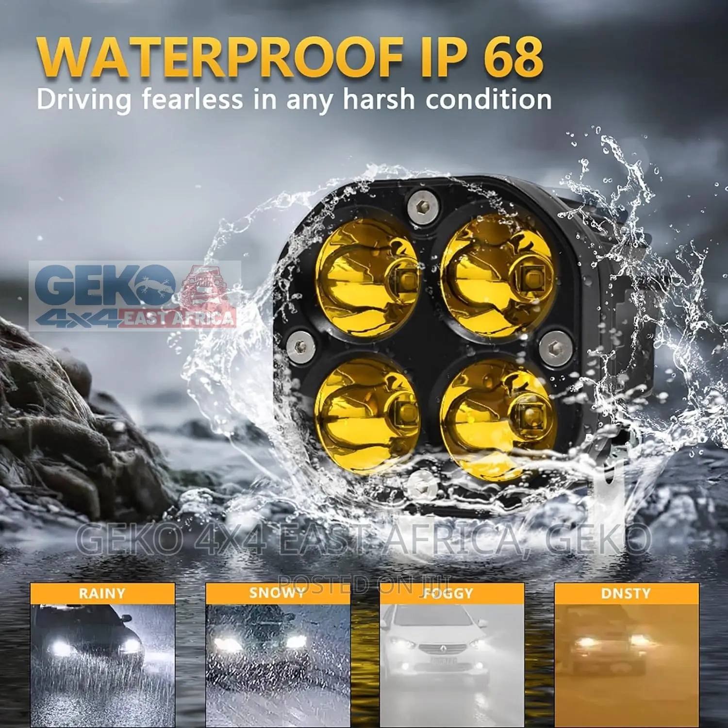 Offroad 3 Inch 80 Watts Spot Fog Pods Yellow Beams