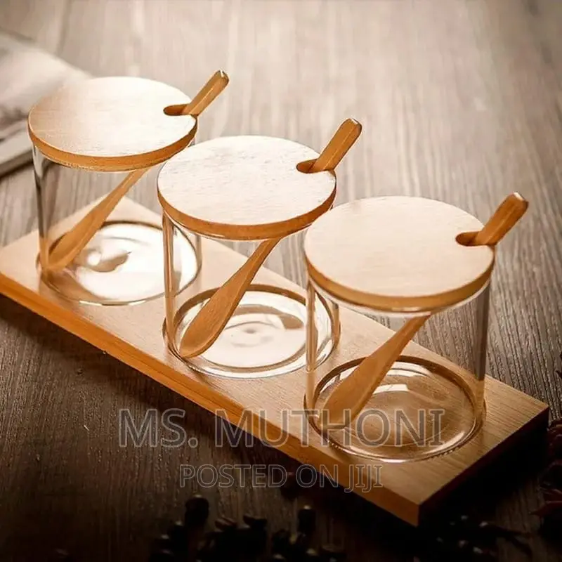 Glass Spice Jar 3in1 With Spoon
