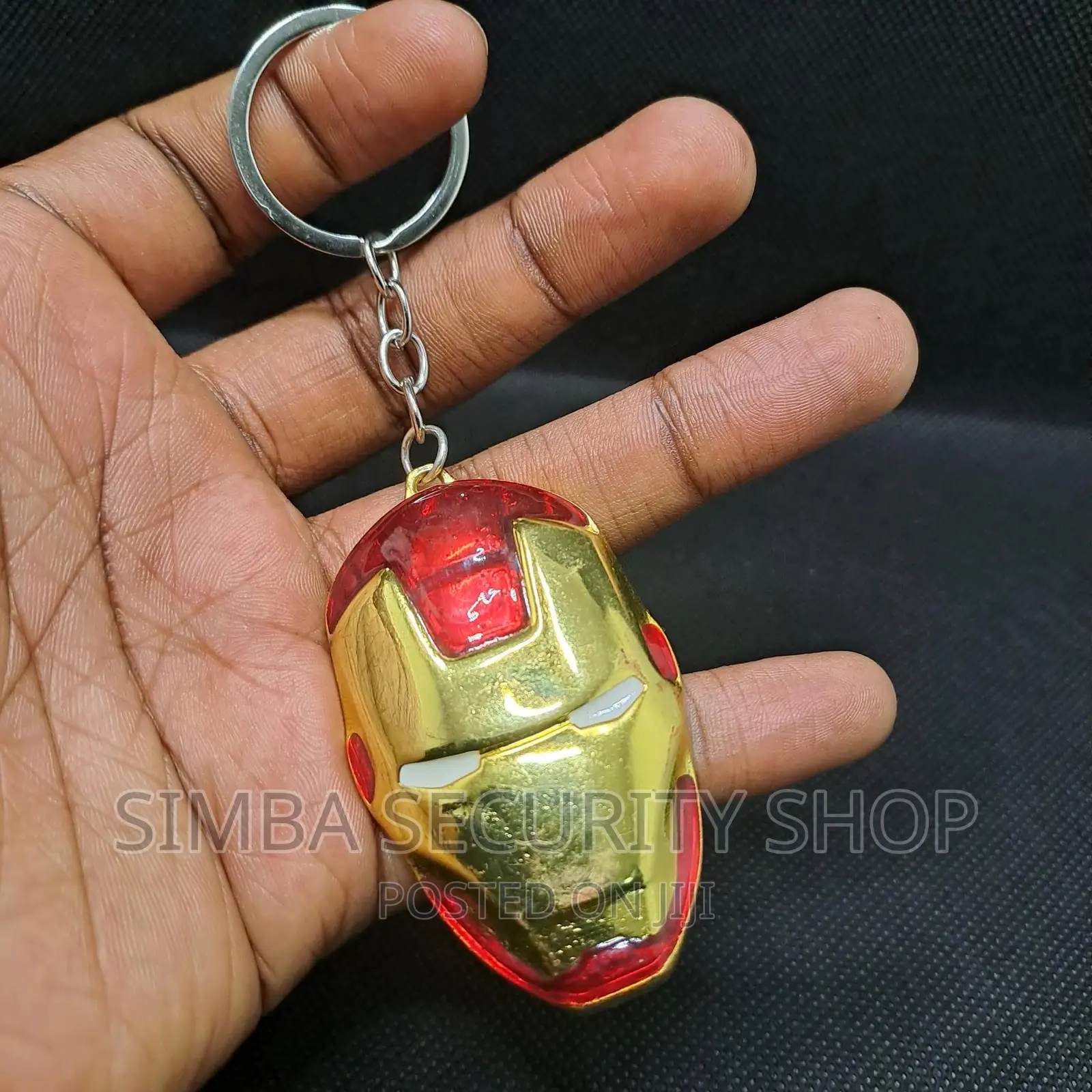 Iron Man Head Metal Mask Bag Décor Keychain Key Holder Toy