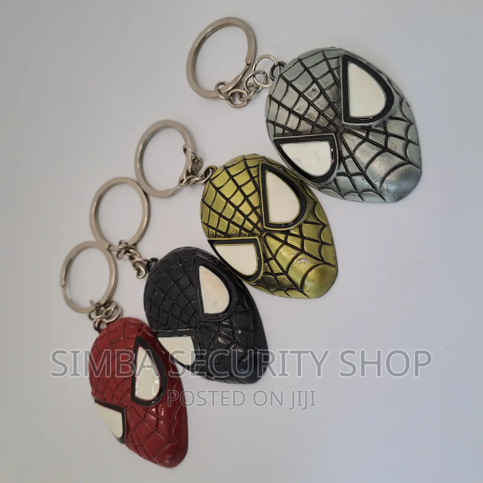 Spider Man Head Keychain Keyholder Metal Key Ring Pendant
