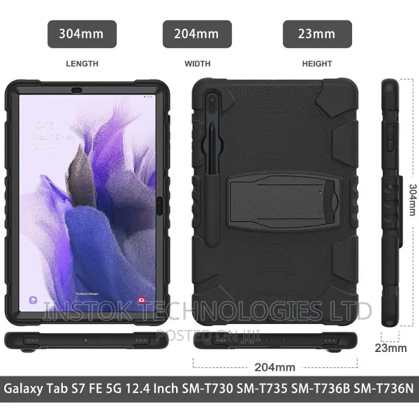 Samsung Galaxy Tab S7+/S7 FE+ 3-in-1 Shockproof Heavy Duty C