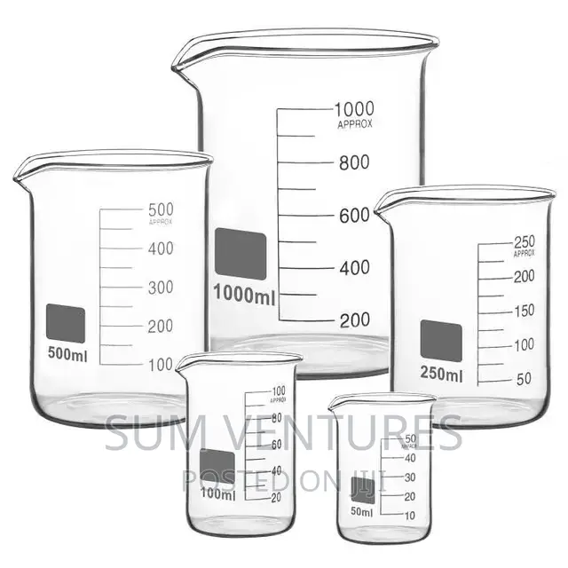 Glass Beakers ( 50 Ml, 100ml, 250ml, 500ml, 1L,2L)