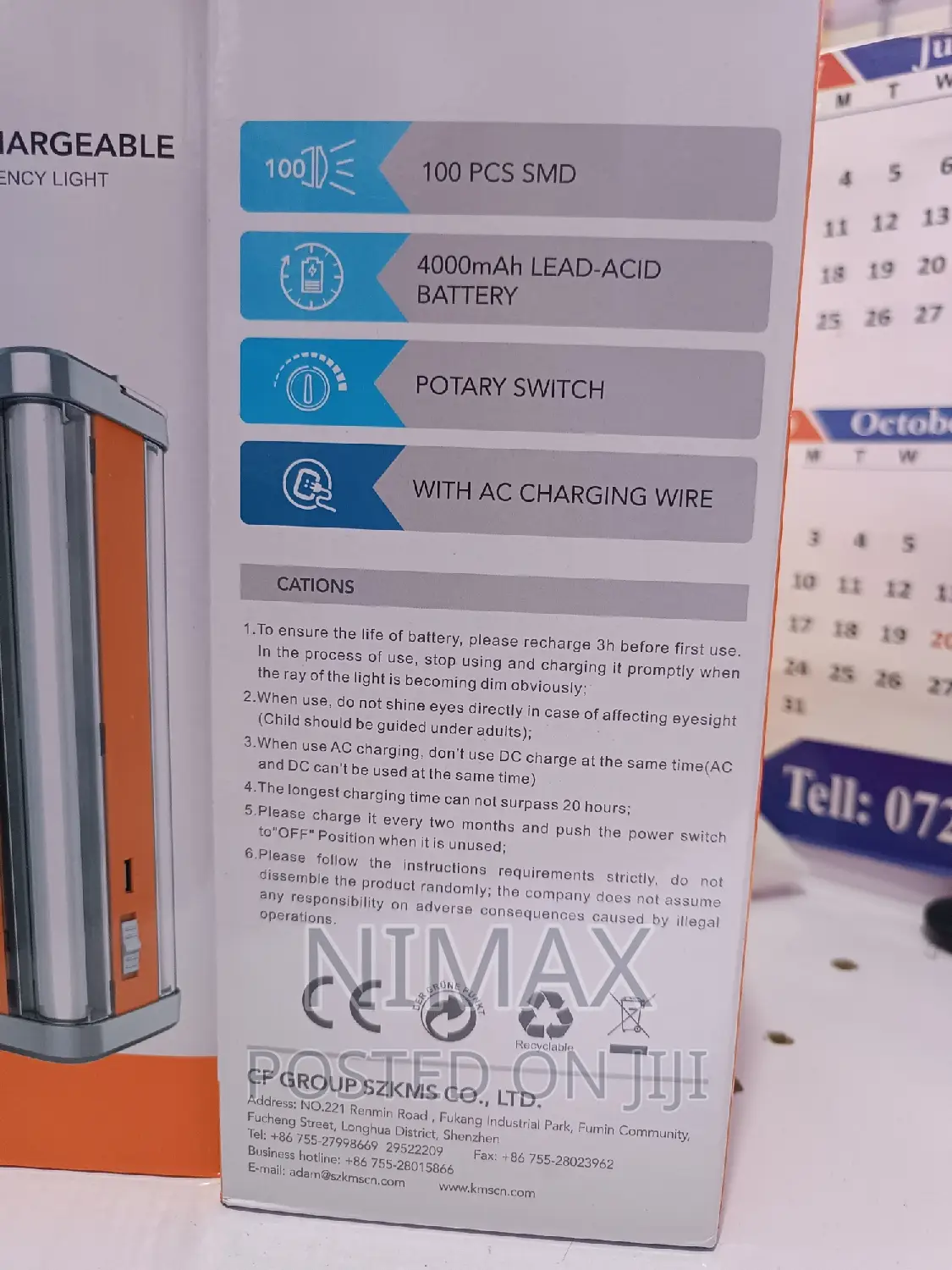 Rechargeable Emergency Light Kamisafe KM-7671