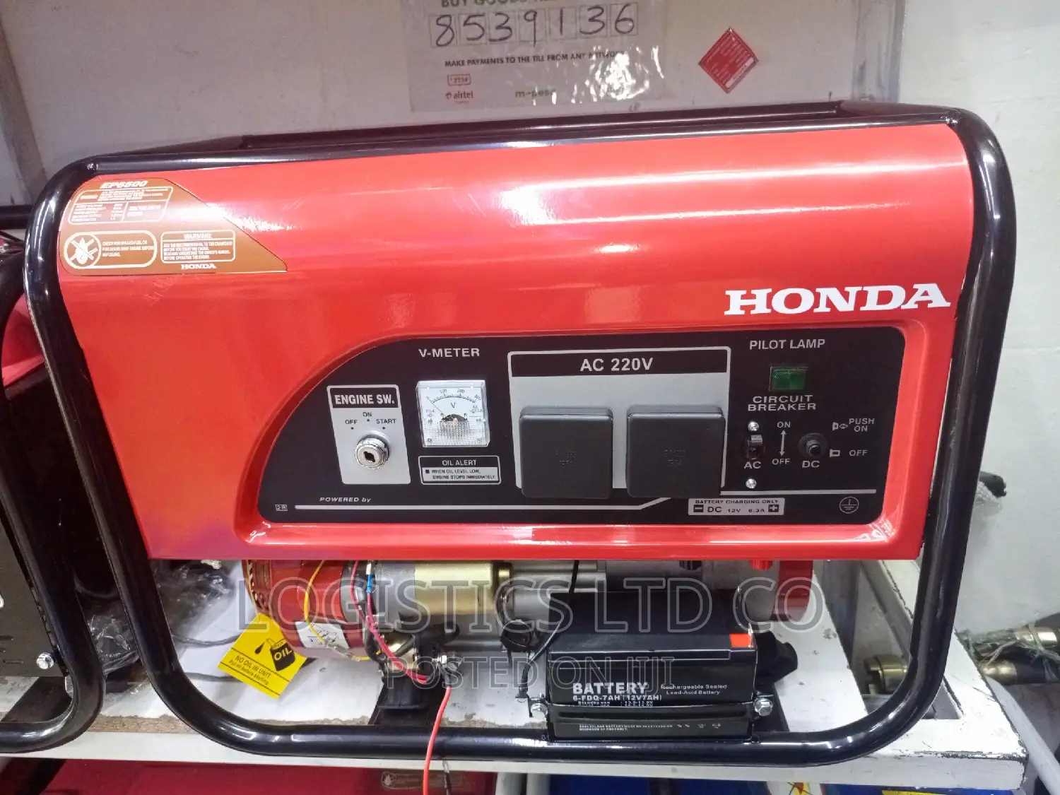 Honda Ep5500 Gasolin Generator 5.5kva Keystart