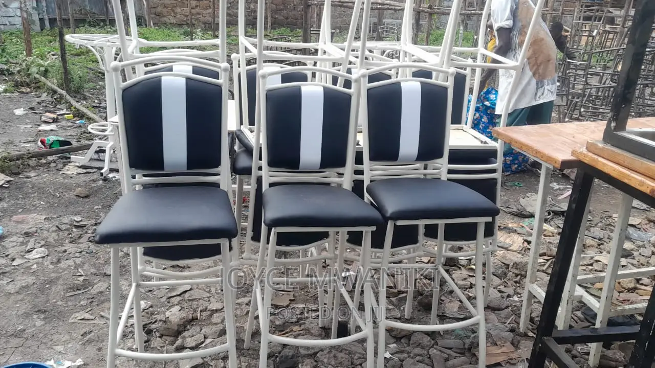Restaurant High Chairs, Black and White Powder Coated.