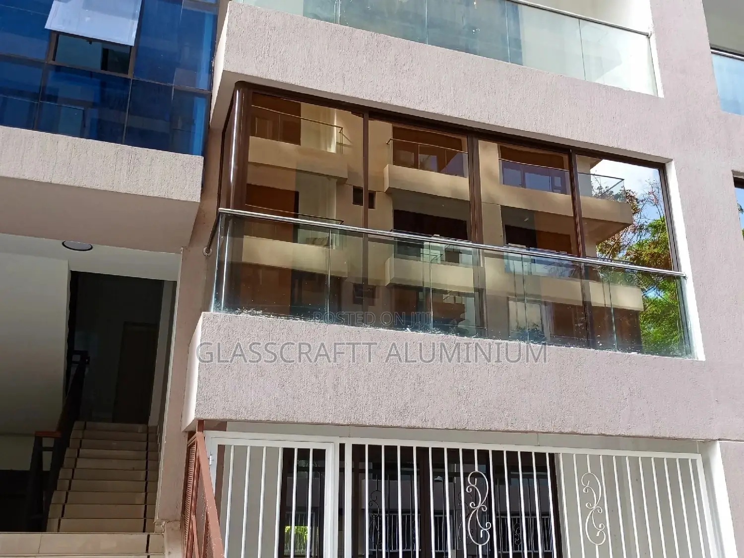 Coated Brown Aluminum Balcony Glazing