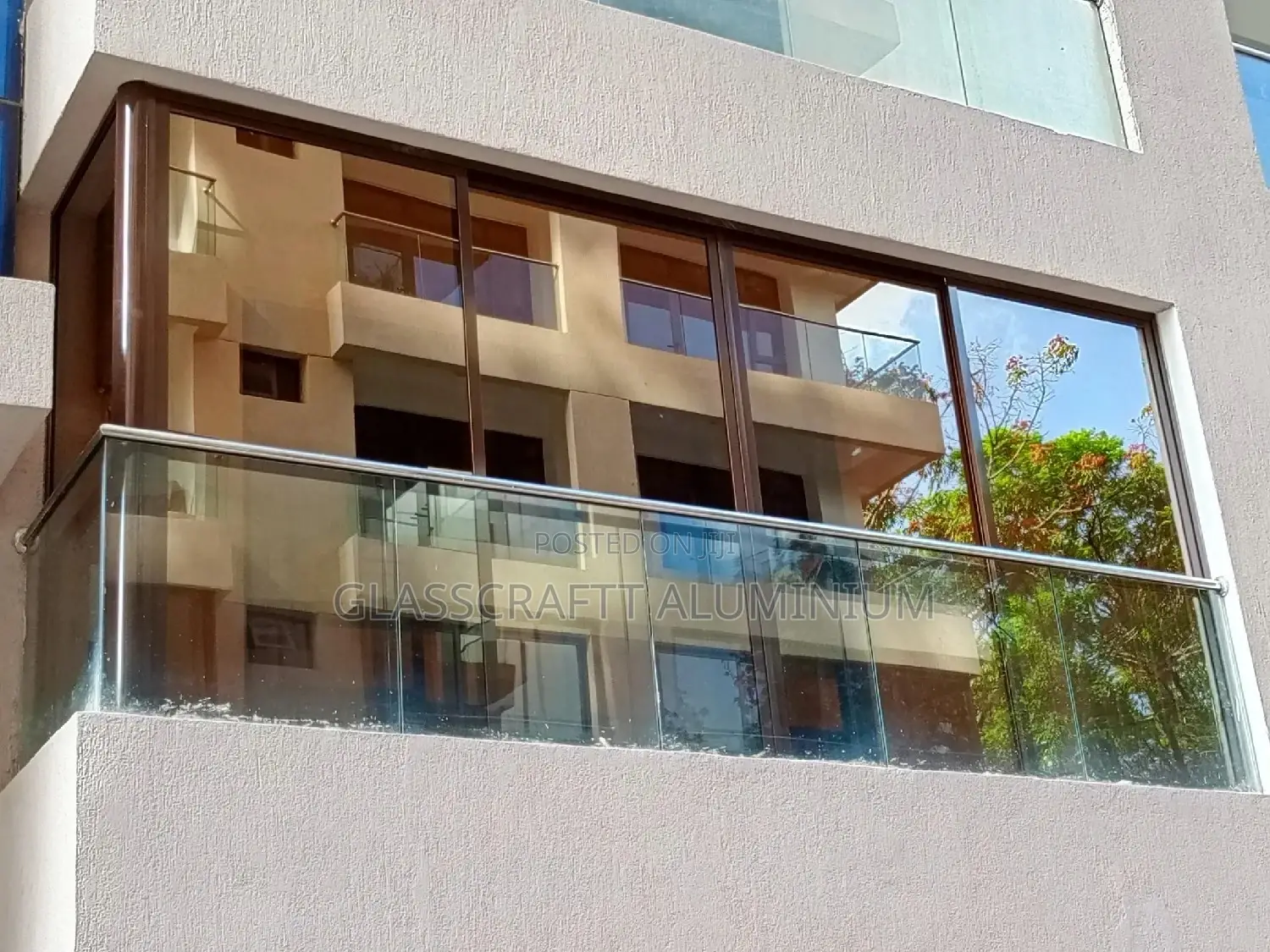 Coated Brown Aluminum Balcony Glazing