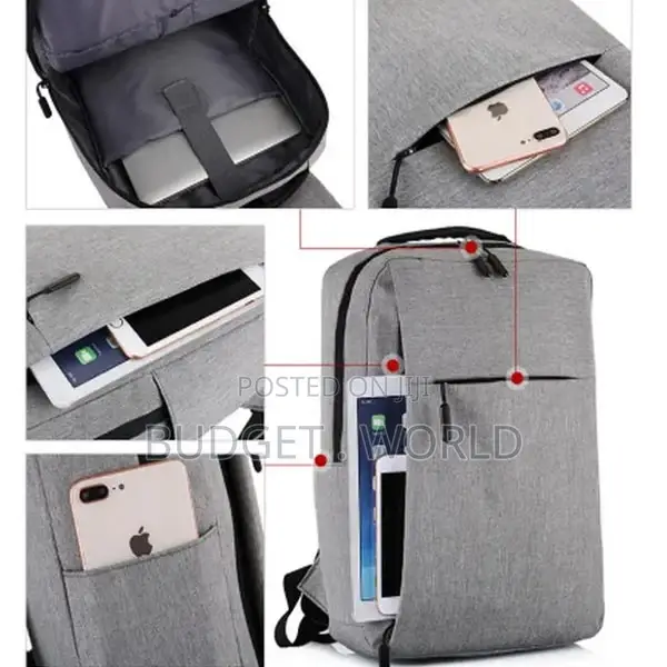 Good Quality- Economical Grey Anti-Theft Laptop Backpack