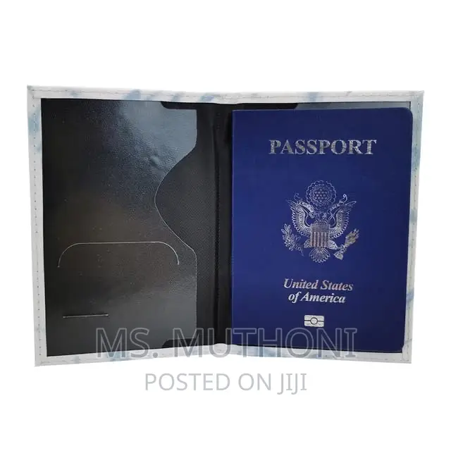 *Pu Leather Passport Cover With Marble Effect*