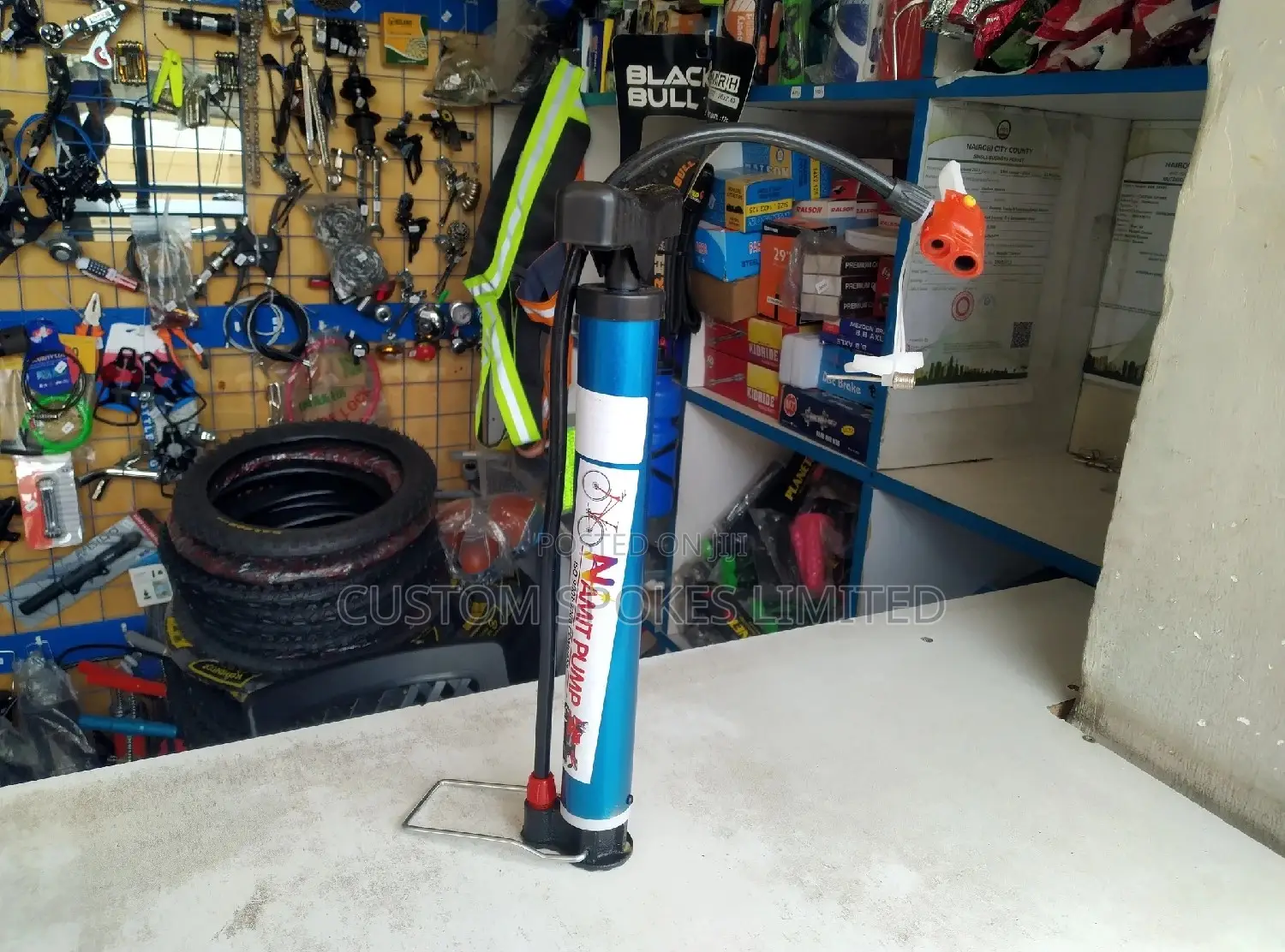 Light Weight Blue Portal Bike Pump