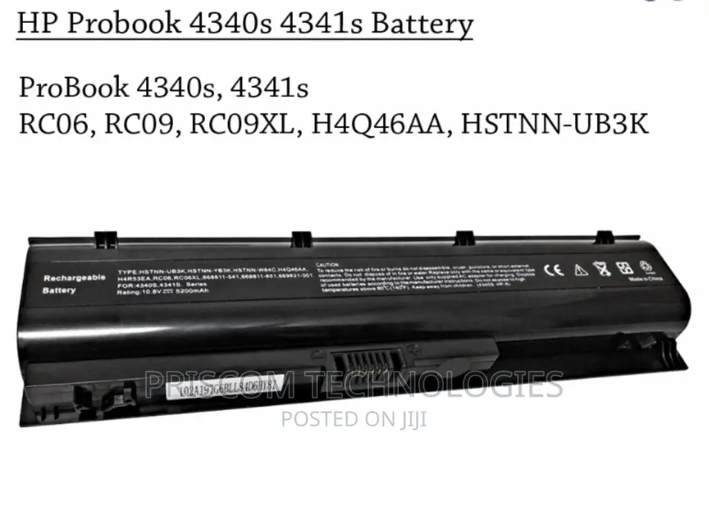 Battery for HP Probook 4340s 4341s 668811-541 RC06 RC06XL