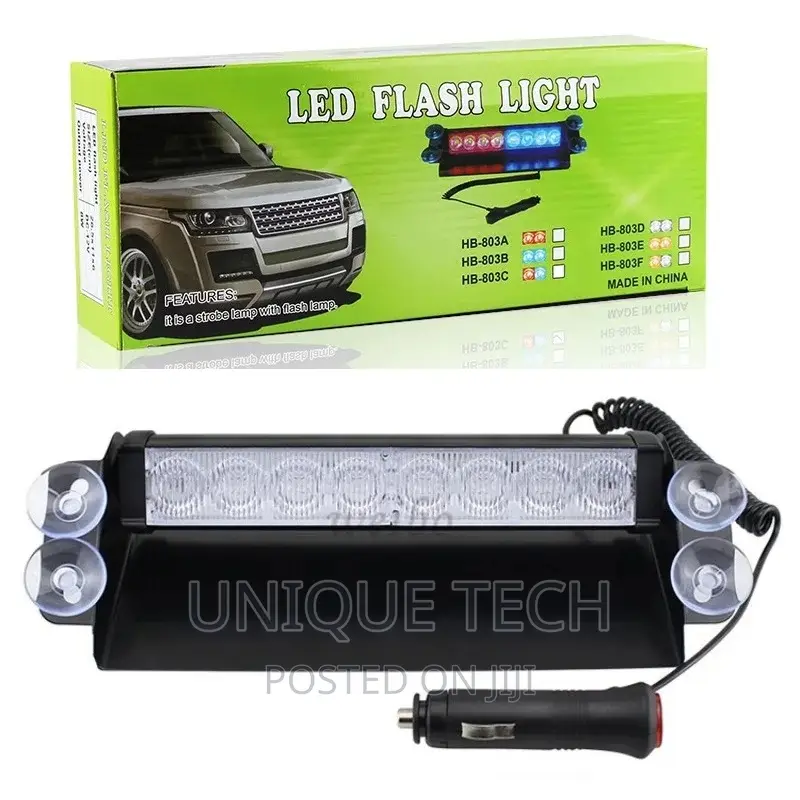 8 Led Vip Strobe Light Police Warning Dashboard Flashlight