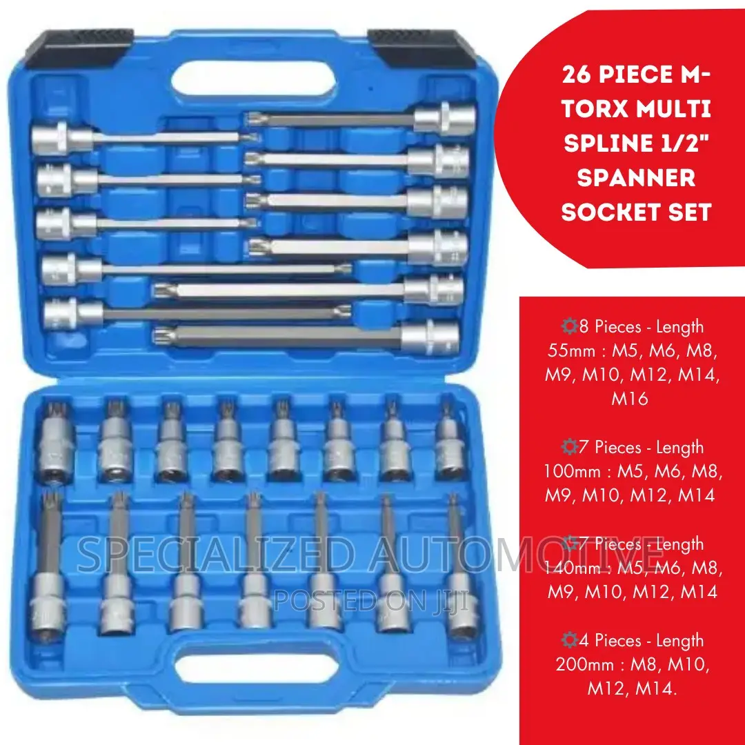 26 Piece M-Torx Multi Spline 1/2" Socket Set