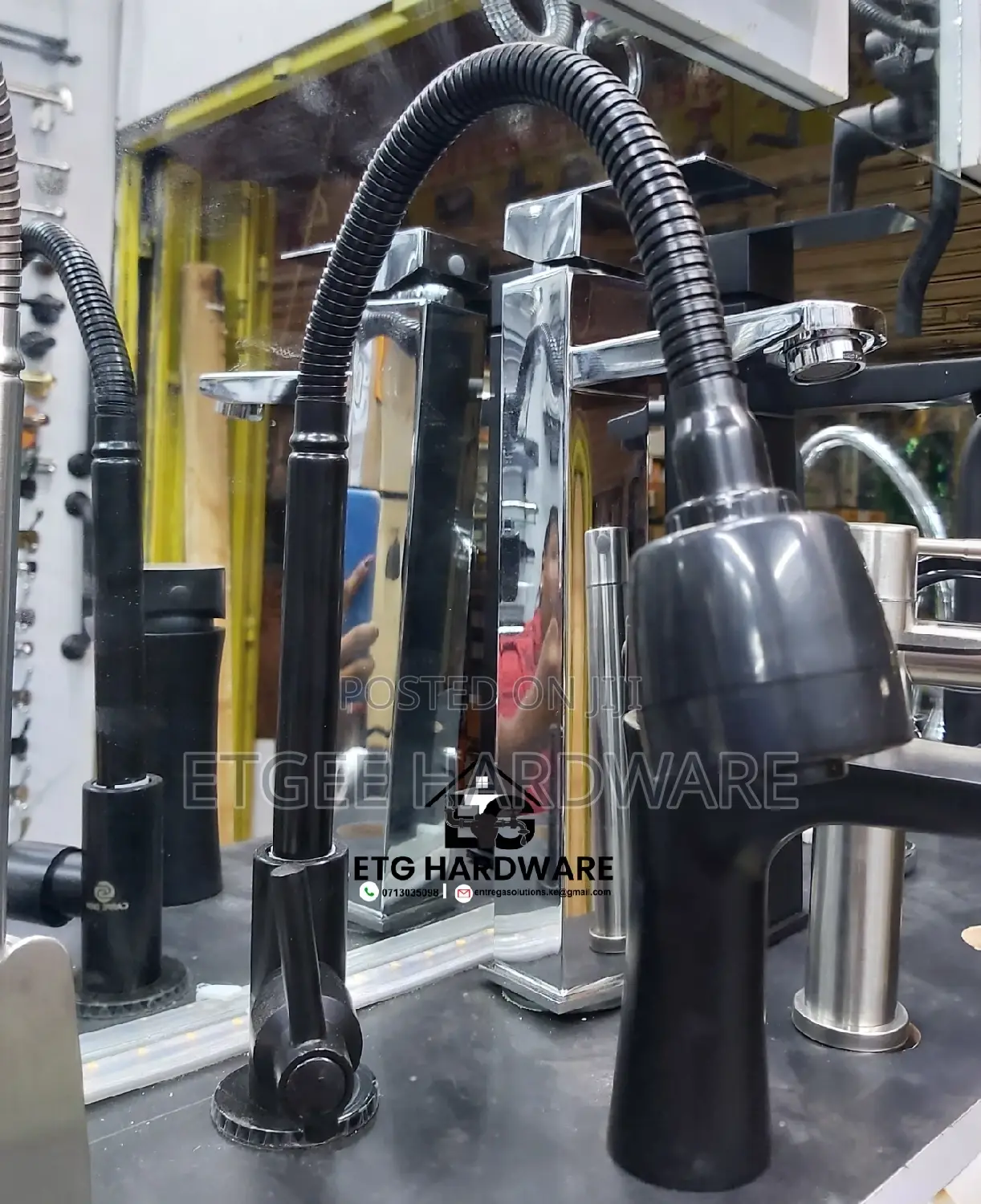 Black Kitchen Pillar Tap Matte