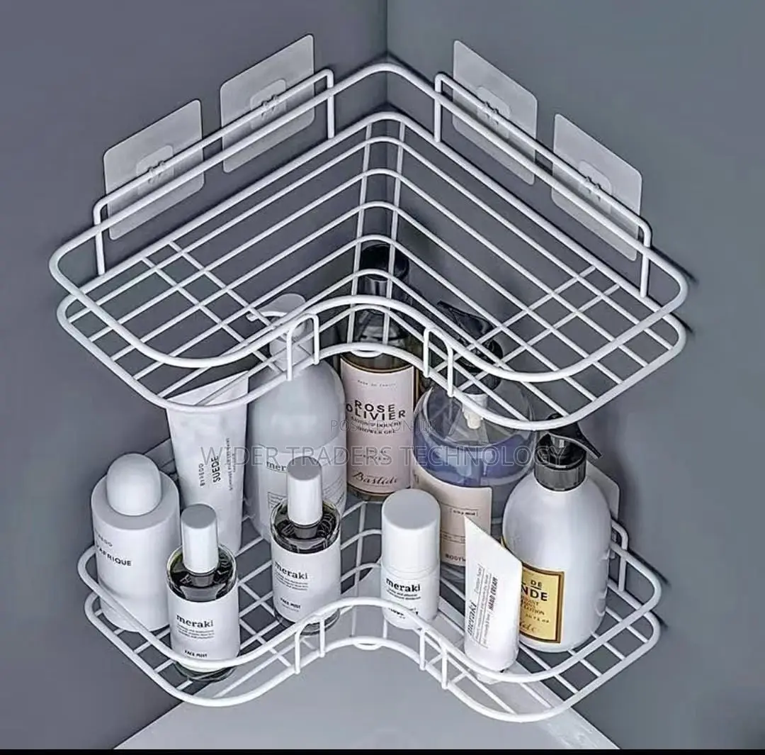 Metallic Corner Triangular Bathroom Organizer, Corner Showe