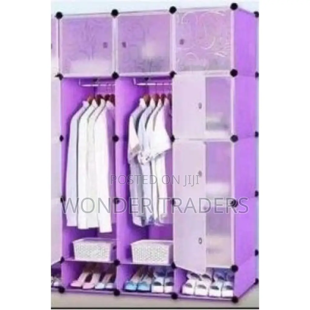 Portable 3 Colum Plastic Wardrobe