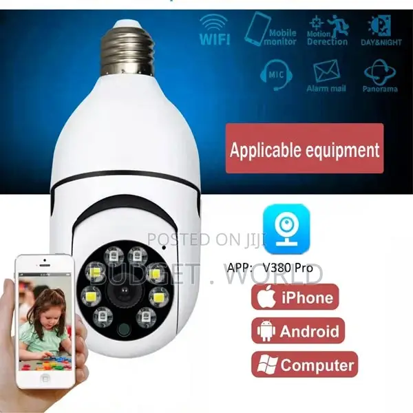 Indoor Video Surveillance Baby PTZ Wifi Bulb Camera