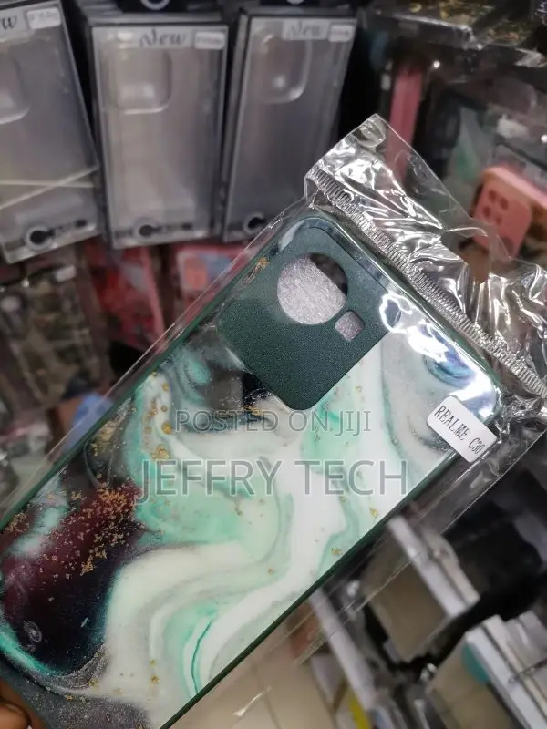 Realme C30 Cover- Colorful Marble Series - Green Case