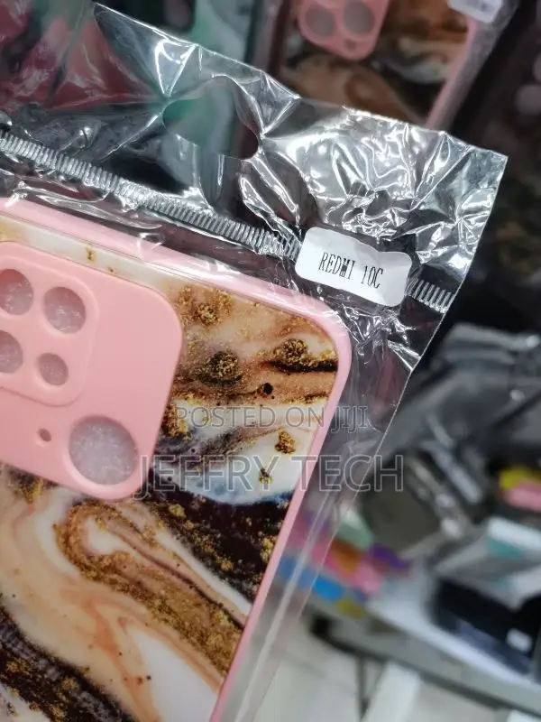 Marble Pattern Phone Case for Redmi 10C Rose Gold Marble