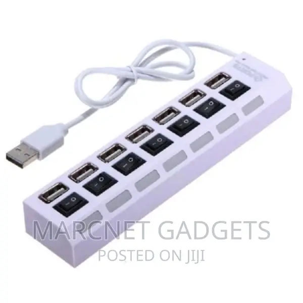 7 Port Usb 3.0 Hub With Individual Led Light Power Switches