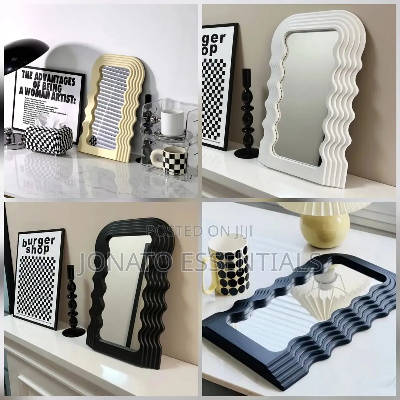 Wavy Aesthetic Mirror - Decorative Wall Tabletop Mirror