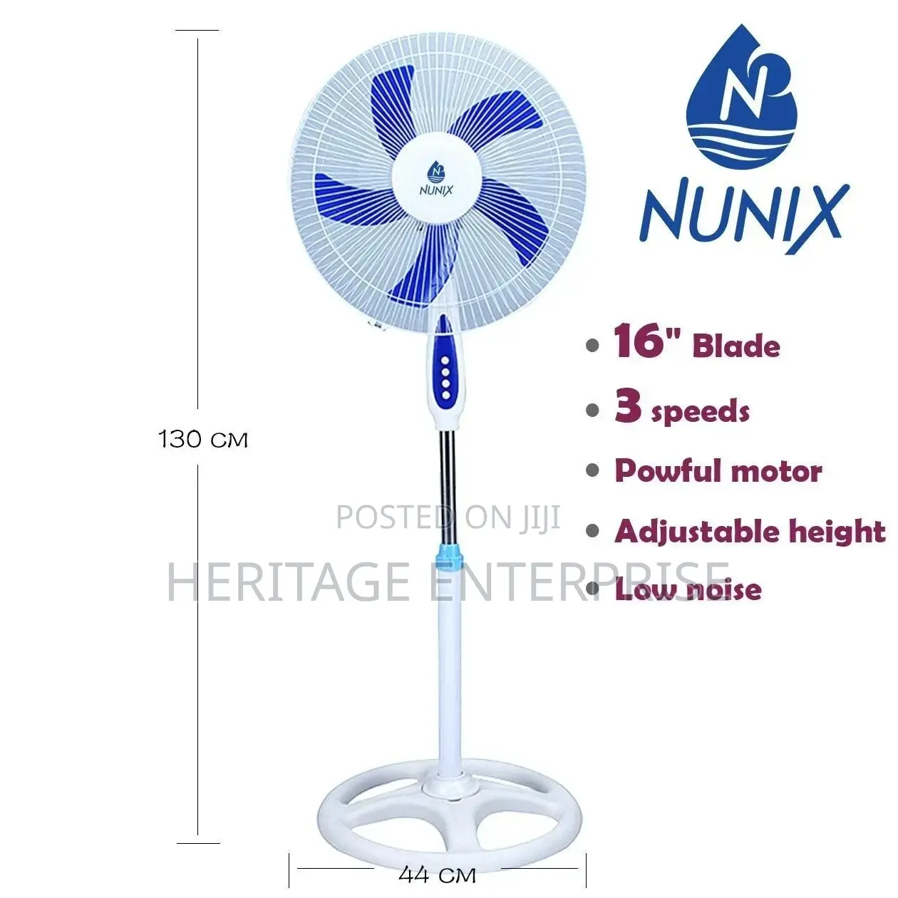 Fan Nunix Standing Fan 16" With Timer.