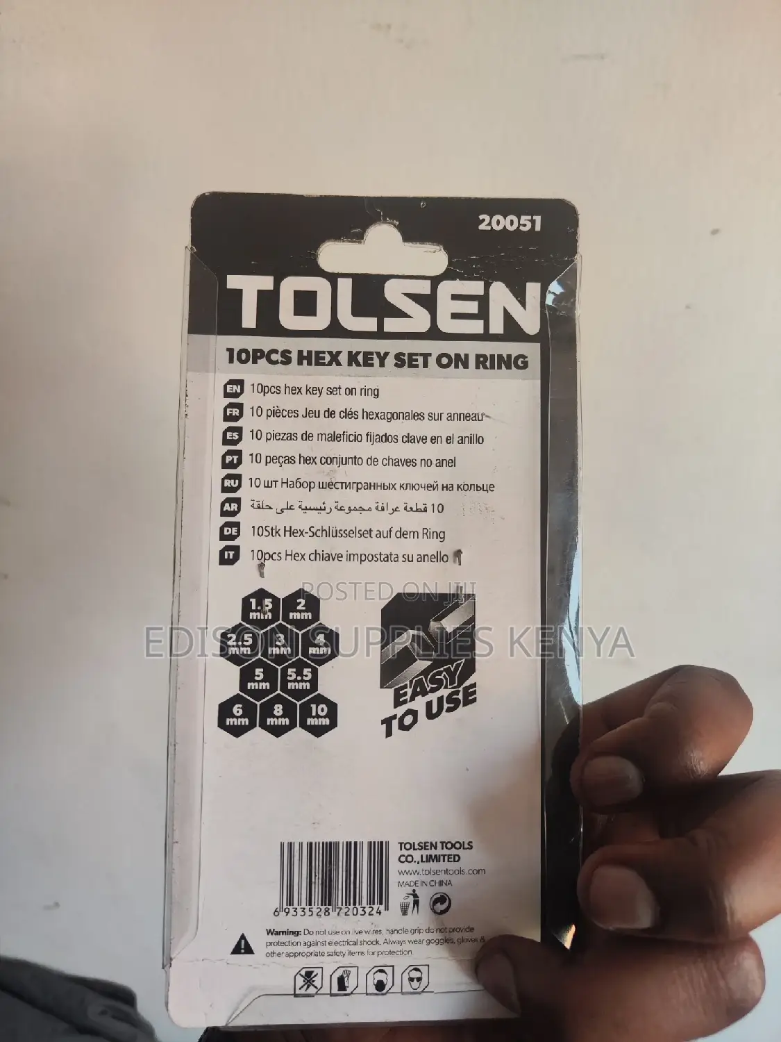 Allen Keys Hex Keys Tolsen 10pcs Hex Key Set on Ring 20051