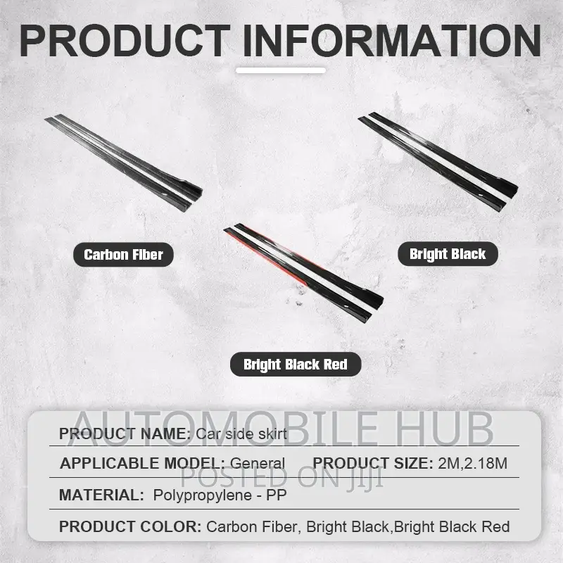 Quality Universal Car Side Skirts Red Black- Body Skirts