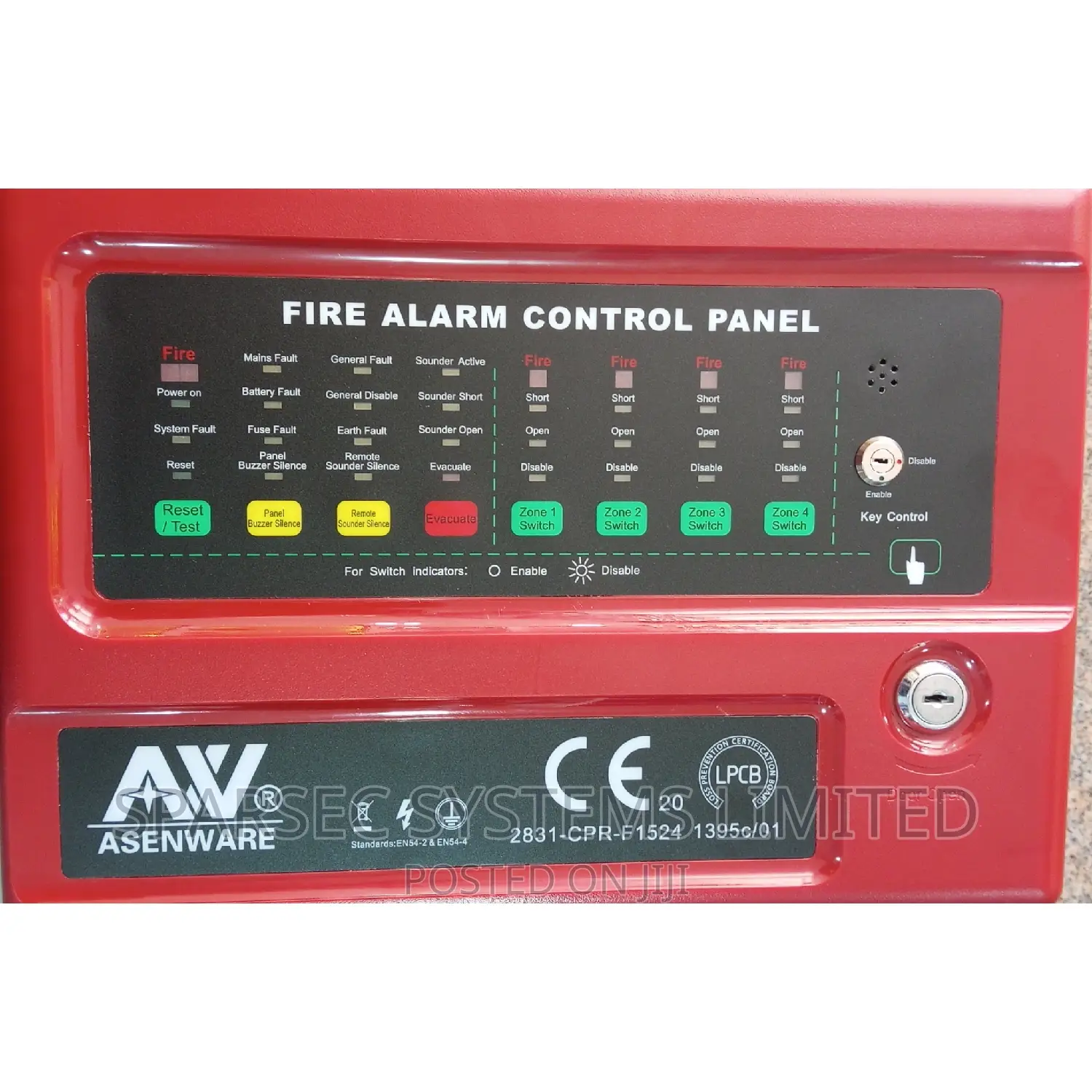 4 Zone Asenware Conventional Fire Panel