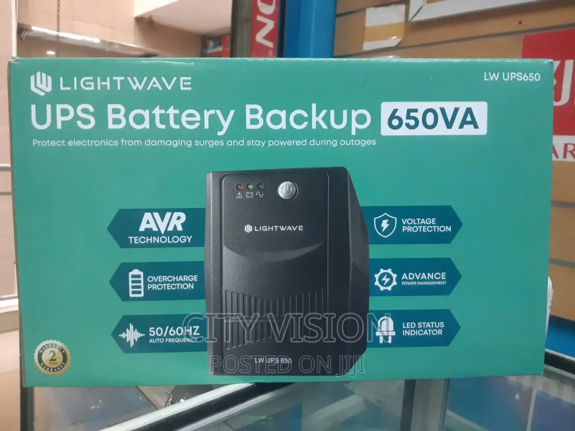 Ups Battery Backup 650va, 650va Lightwave "