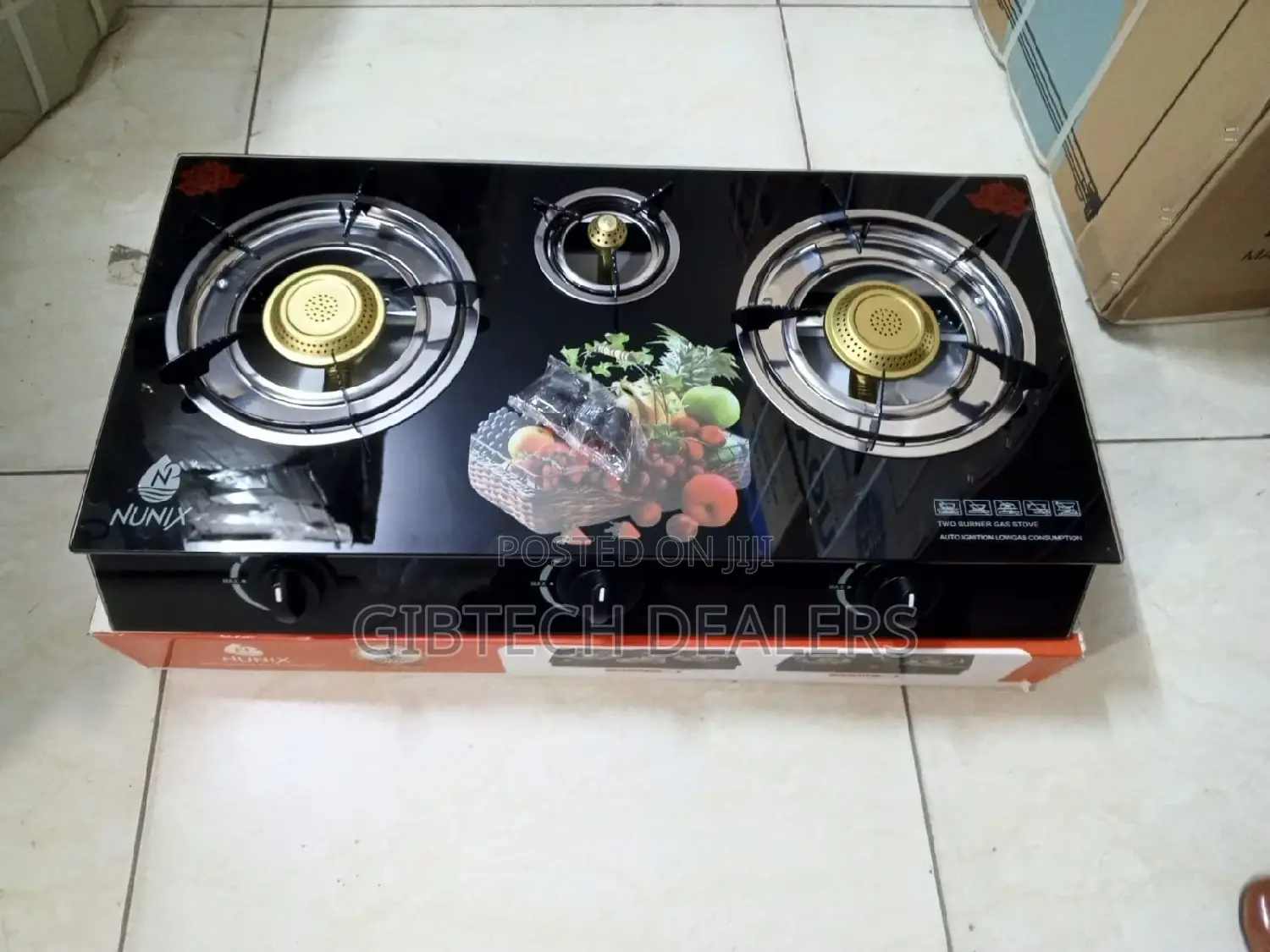 *Nunix 3 Burner Stain Steel Gas Cooker