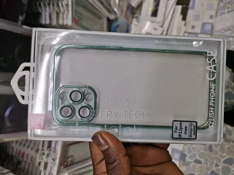 iPhone 12 Pro Max Case Transparent,Green Bumper With Hard PC