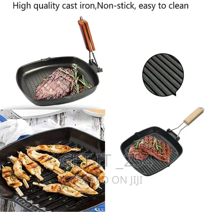 Non Stick Square Stick Pan With Wooden Handle
